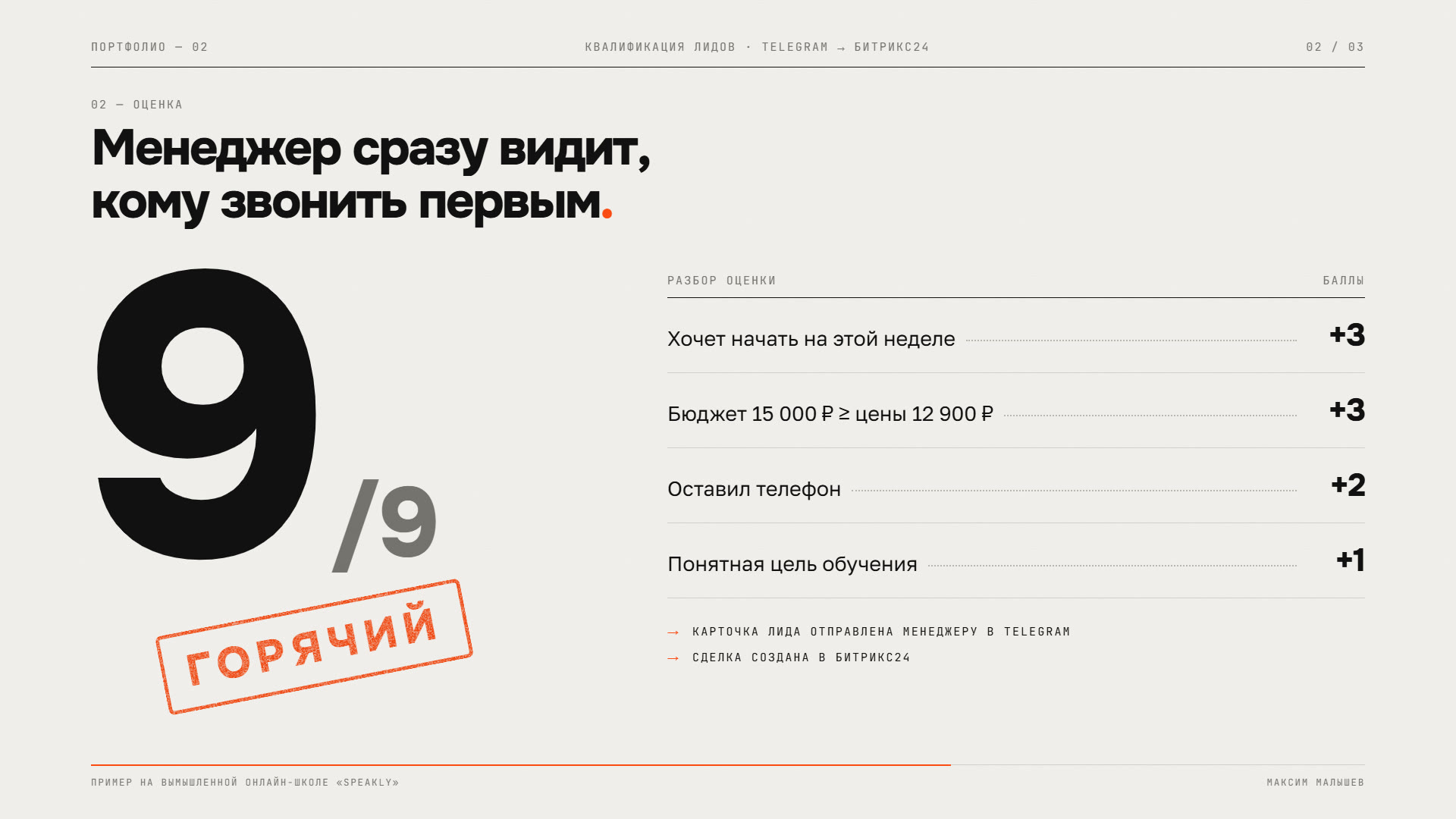 Оценка лида с объяснением